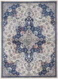 Bellini Vintage Bohemian Area Rug, Blue/Gray/Rust Medallion, 9ft-2in x 12ft-4in