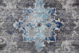 Bellini Vintage Bohemian Rug, Gray/Blue Medallion, 9ft-2in x 12ft-4in Area Rug