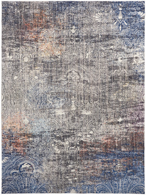 Bellini Bohemian Distressed Area Rug, Distressed Blue/Gray, 9ft-2in x 12ft-4in