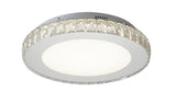 Bethel Chrome LED Flush Mount in Stainless Steel & Crystal