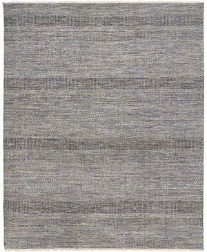 Janson Classic Striped Rug, Warm Gray/Bright Blue, 11ft-6in x 15ft