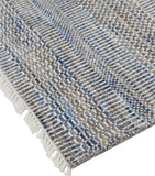 Janson Classic Striped Rug, Warm Gray/Bright Blue, 2ft - 6in x 12ft, Runner