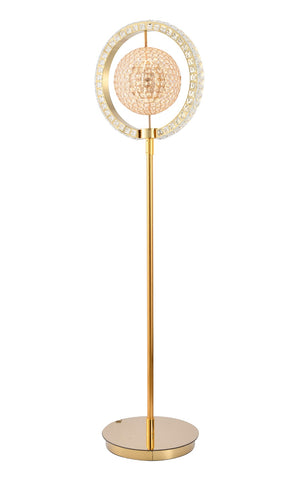 Bethel Gold LED Floor Lamp in Metal & Crystal