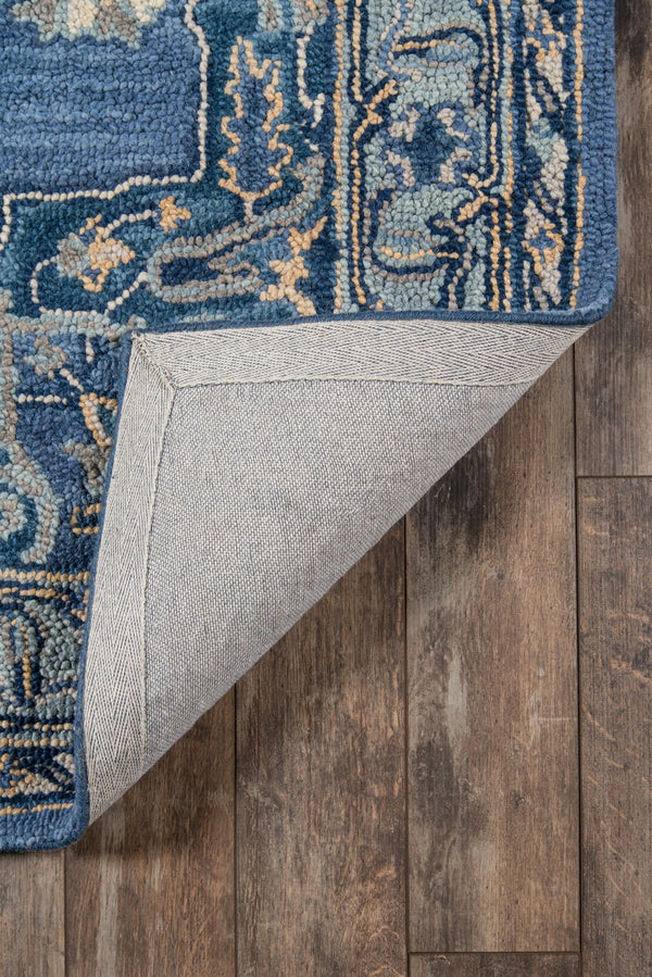 Momeni Ibiza IBI-1 Hand Tufted Traditional Medallion Indoor Area Rug Denim 8' x 10' IBIZAIBI-1DNM80A0