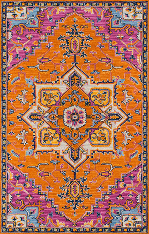 Momeni Ibiza IBI-2 Hand Tufted Traditional Medallion Indoor Area Rug Orange 8' x 10' IBIZAIBI-2ORG80A0