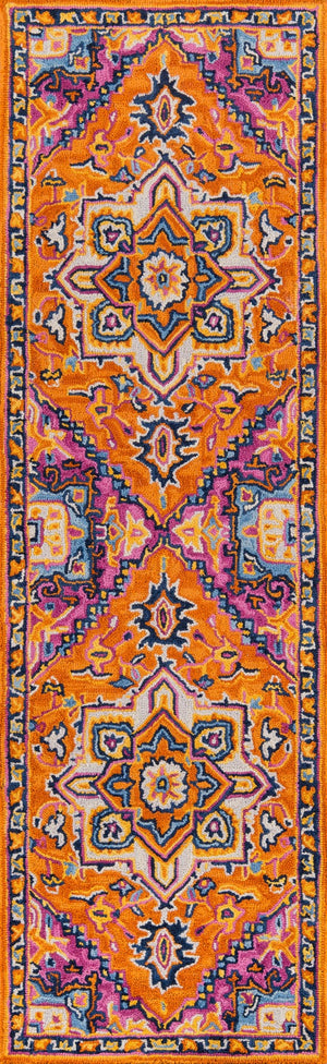 Momeni Ibiza IBI-2 Hand Tufted Traditional Medallion Indoor Area Rug Orange 8' x 10' IBIZAIBI-2ORG80A0