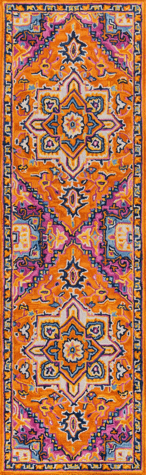 Momeni Ibiza IBI-2 Hand Tufted Traditional Medallion Indoor Area Rug Orange 8' x 10' IBIZAIBI-2ORG80A0