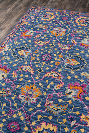 Momeni Ibiza IBI-3 Hand Tufted Traditional Oriental Indoor Area Rug Blue 8' x 10' IBIZAIBI-3BLU80A0