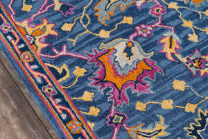 Momeni Ibiza IBI-3 Hand Tufted Traditional Oriental Indoor Area Rug Blue 8' x 10' IBIZAIBI-3BLU80A0