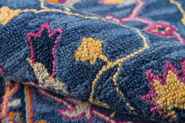 Momeni Ibiza IBI-3 Hand Tufted Traditional Oriental Indoor Area Rug Blue 8' x 10' IBIZAIBI-3BLU80A0