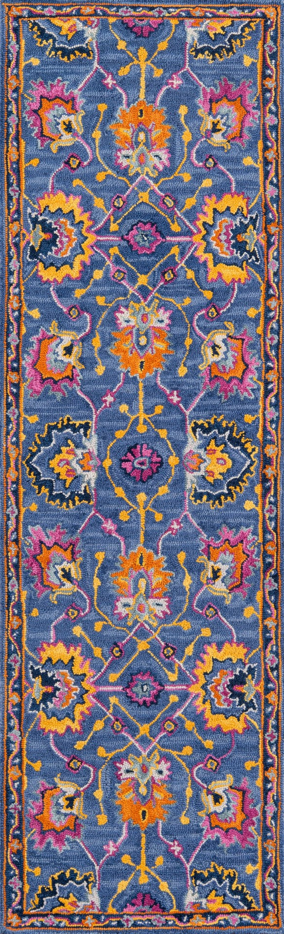 Momeni Ibiza IBI-3 Hand Tufted Traditional Oriental Indoor Area Rug Blue 8' x 10' IBIZAIBI-3BLU80A0