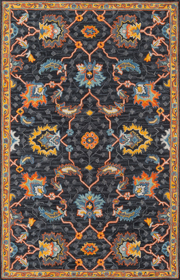 Momeni Ibiza IBI-3 Hand Tufted Traditional Oriental Indoor Area Rug Charcoal 8' x 10' IBIZAIBI-3CHR80A0