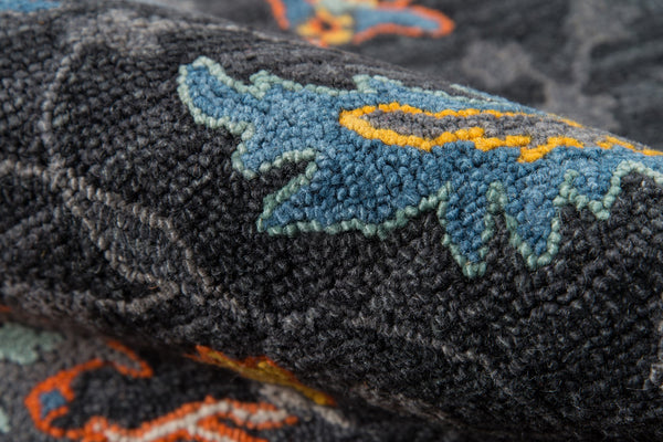 Momeni Ibiza IBI-3 Hand Tufted Traditional Oriental Indoor Area Rug Charcoal 8' x 10' IBIZAIBI-3CHR80A0