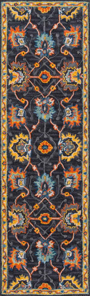 Momeni Ibiza IBI-3 Hand Tufted Traditional Oriental Indoor Area Rug Charcoal 8' x 10' IBIZAIBI-3CHR80A0