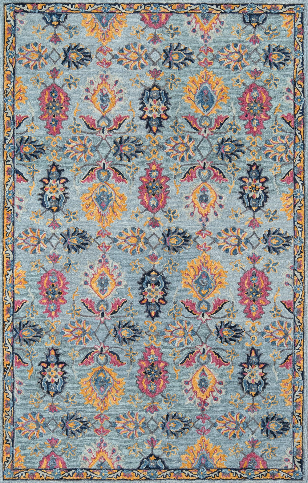 Momeni Ibiza IBI-4 Hand Tufted Traditional Oriental Indoor Area Rug Blue 8' x 10' IBIZAIBI-4BLU80A0