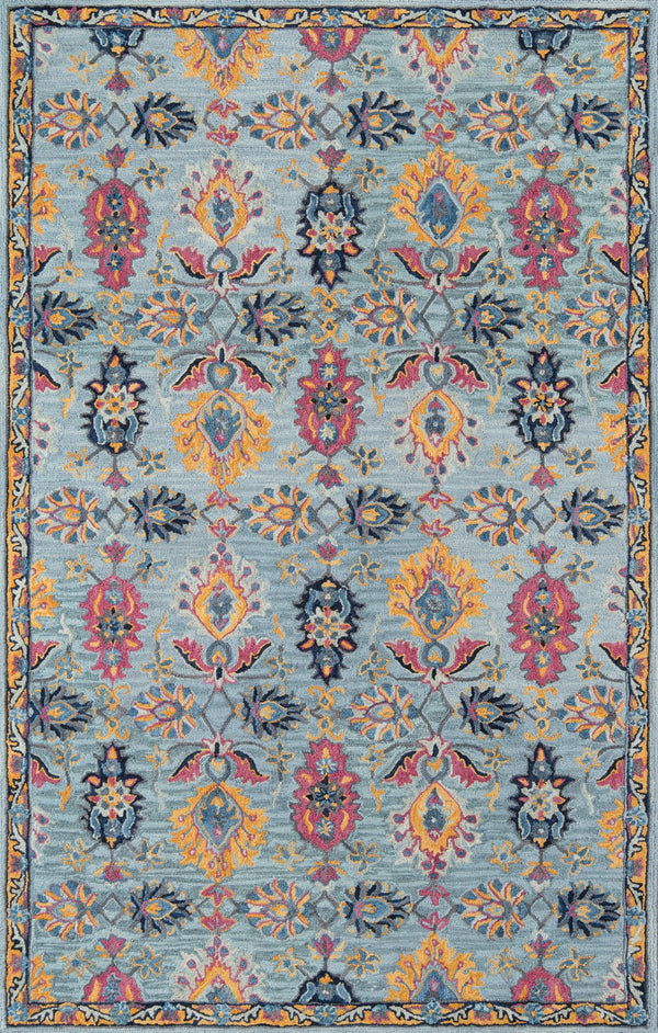 Momeni Ibiza IBI-4 Hand Tufted Traditional Oriental Indoor Area Rug Blue 8' x 10' IBIZAIBI-4BLU80A0