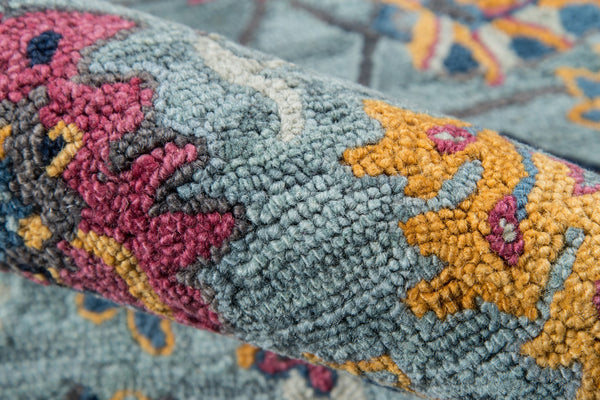 Momeni Ibiza IBI-4 Hand Tufted Traditional Oriental Indoor Area Rug Blue 8' x 10' IBIZAIBI-4BLU80A0