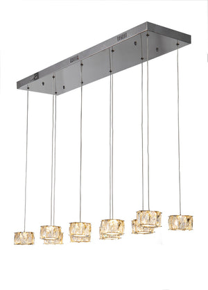 Bethel Chrome LED Island Lighting in Metal & Crystal