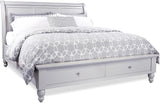 Aspenhome Cambridge Transitional Queen Sleigh Storage Bed ICB-400-GRY-KD-1/ICB-403D-GRY-1/ICB-402L-GRY-1