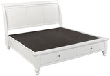 Aspenhome Cambridge Transitional Queen Sleigh Storage Bed ICB-400-WHT-KD-1/ICB-402L-WHT-1/ICB-403D-WHT-1