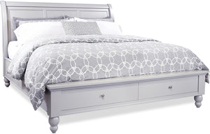 Aspenhome Cambridge Transitional Cal King Sleigh Storage Bed ICB-404-GRY-KD-1/ICB-407D-GRY-1/ICB-410L-GRY-1