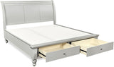 Aspenhome Cambridge Transitional King Sleigh Storage Bed ICB-404-GRY-KD-1/ICB-407D-GRY-1/ICB-406L-GRY-1