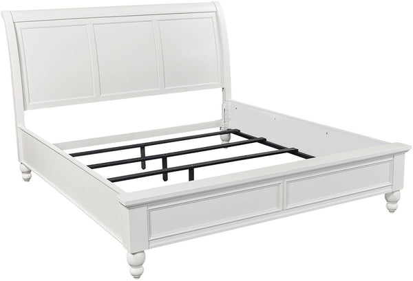 Aspenhome Cambridge Transitional Cal King Sleigh Bed ICB-407-WHT-1/ICB-404-WHT-KD-1/ICB-410L-WHT-1