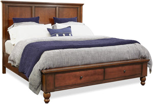 Aspenhome Cambridge Transitional Cal King Panel Storage Bed ICB-407D-BCH-1/ICB-495-BCH-KD-1/ICB-410L-BCH-1