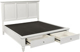 Aspenhome Cambridge Transitional King Sleigh Storage Bed ICB-407D-WHT-1/ICB-404-WHT-KD-1/ICB-406L-WHT-1