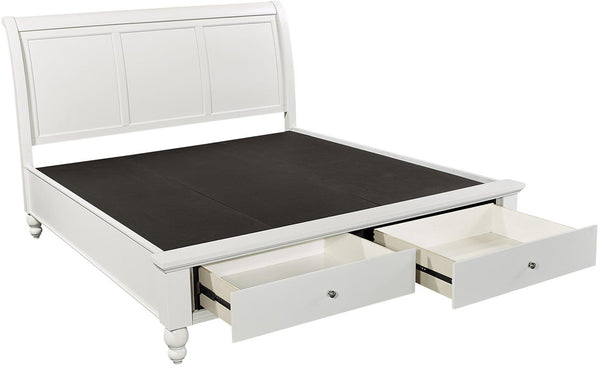Aspenhome Cambridge Transitional Cal King Sleigh Storage Bed ICB-407D-WHT-1/ICB-404-WHT-KD-1/ICB-410L-WHT-1
