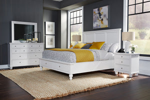 Aspenhome Cambridge Transitional Cal King Panel Storage Bed ICB-410L-WHT-1/ICB-407D-WHT-1/ICB-495-WHT-KD-1