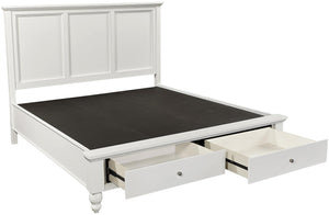 Aspenhome Cambridge Transitional Cal King Panel Storage Bed ICB-410L-WHT-1/ICB-407D-WHT-1/ICB-495-WHT-KD-1