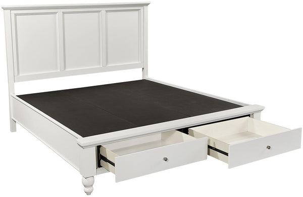 Aspenhome Cambridge Transitional Cal King Panel Storage Bed ICB-410L-WHT-1/ICB-407D-WHT-1/ICB-495-WHT-KD-1