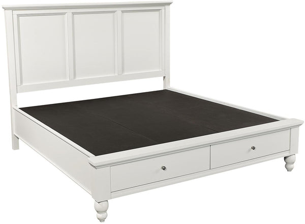 Aspenhome Cambridge Transitional Cal King Panel Storage Bed ICB-410L-WHT-1/ICB-407D-WHT-1/ICB-495-WHT-KD-1