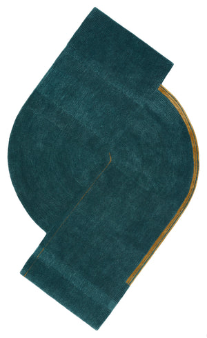 Jaipur Living Zephyr Handmade Abstract Teal/ Gold Area Rug (9'X12'5")