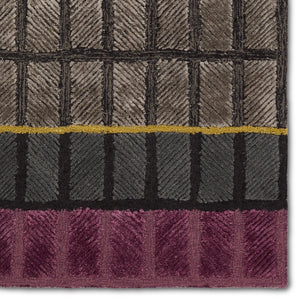 Jaipur Living Iconic Tapetto ICO09 Hand Tufted 54% Viscose 46% Wool Stripes Area Rug Multicolor 54% Viscose 46% Wool RUG156297