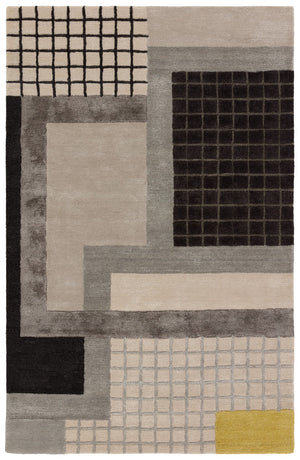 Jaipur Living Iconic Aramina ICO11 Hand Tufted 55% Viscose 45% Wool Abstract Area Rug Gray 55% Viscose 45% Wool RUG156303