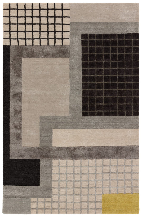 Jaipur Living Iconic Aramina ICO11 Hand Tufted 55% Viscose 45% Wool Abstract Area Rug Gray 55% Viscose 45% Wool RUG156303