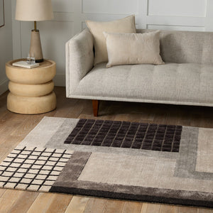 Jaipur Living Iconic Aramina ICO11 Hand Tufted 55% Viscose 45% Wool Abstract Area Rug Gray 55% Viscose 45% Wool RUG156303