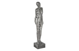 Ribboned Woman Leaning Left, Black/Silver, Aluminum