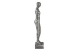 Ribboned Woman Leaning Left, Black/Silver, Aluminum