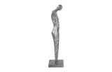 Abstract Male Sculpture on Stand, Black/Silver, Aluminum