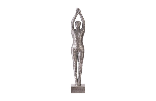 Standing Diving Sculpture, Black/Silver, Aluminum