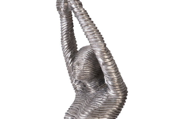 Standing Diving Sculpture, Black/Silver, Aluminum