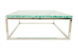 Bubble Glass Coffee Table, Stainless Steel Base
