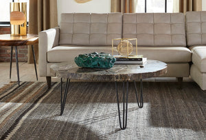 Driftwood Top Coffee Table, Black Wash