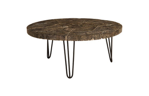 Driftwood Top Coffee Table, Black Wash