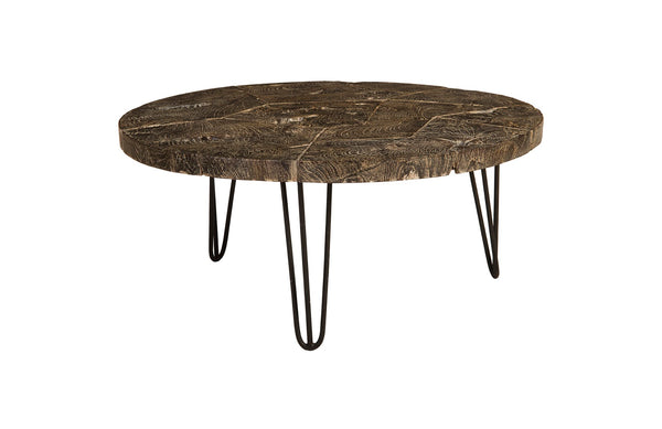 Driftwood Top Coffee Table, Black Wash