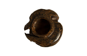 Teak Planter, Black, Brown