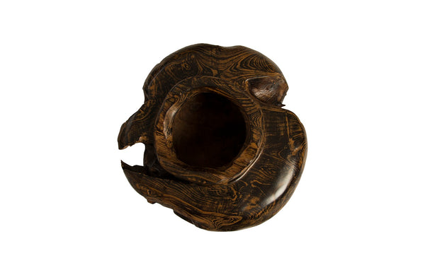 Teak Planter, Black, Brown